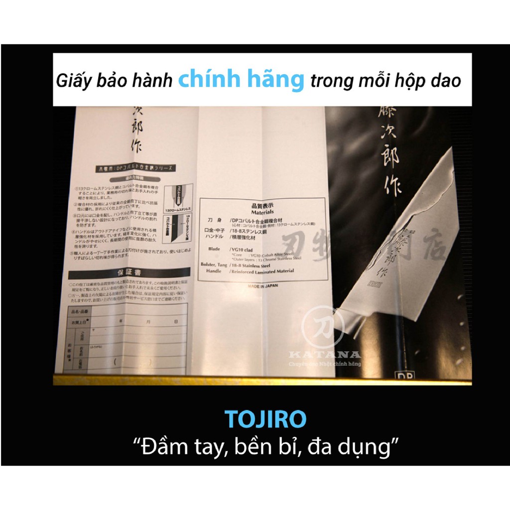 Dao Nhật TOJIRO Nakiri F660  dao thái Nhật thép VG10 37 lớp cao cấp - BH trọn đời, mài lại 2 năm