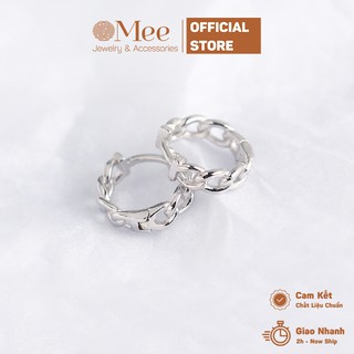 Khuyên tai tròn MEE bạc 925 bông tai Cuban xích cá tính - E6615