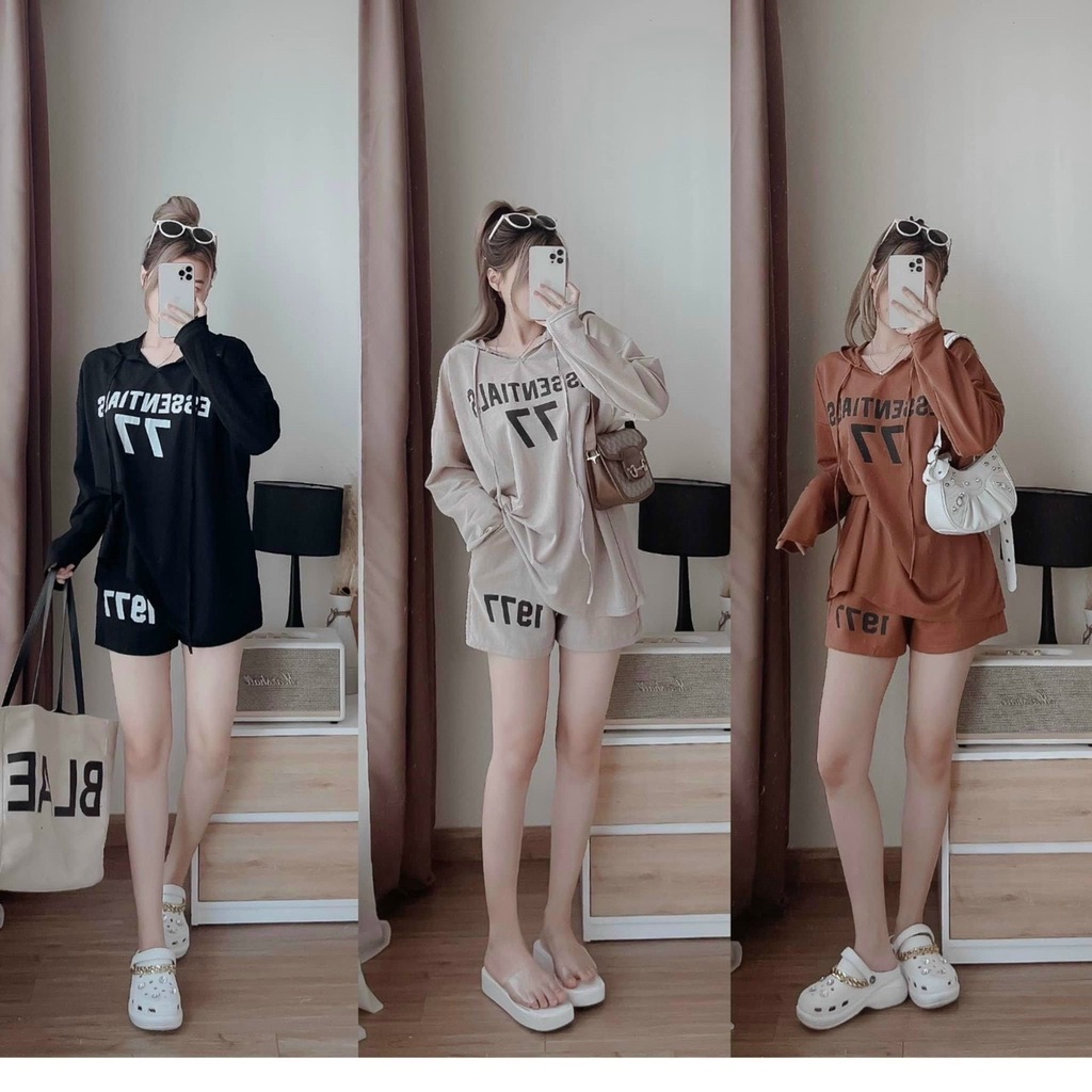 Set bộ đồ nữ MINH PHÚC, sét đi chơi thun tay dài phối quần đùi ống rộng phong cách thể thao cá tính hiện đại