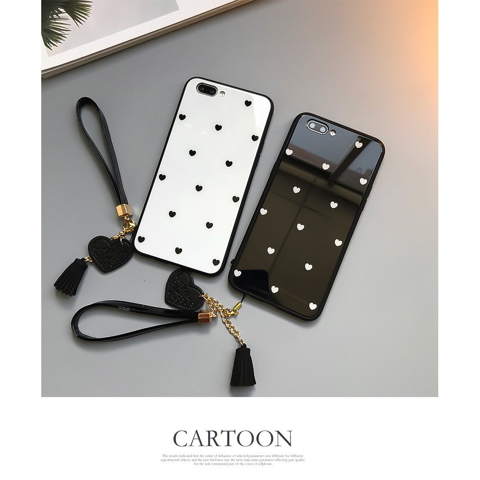 Ốp Điện Thoại Kính Cường Lực Họa Tiết Trái Tim Cho iPhone 6 6s 7 8 Plus X XS Max XR 13 Mini 12 Mini 11 12 13 ProMax 13 12 11 Pro