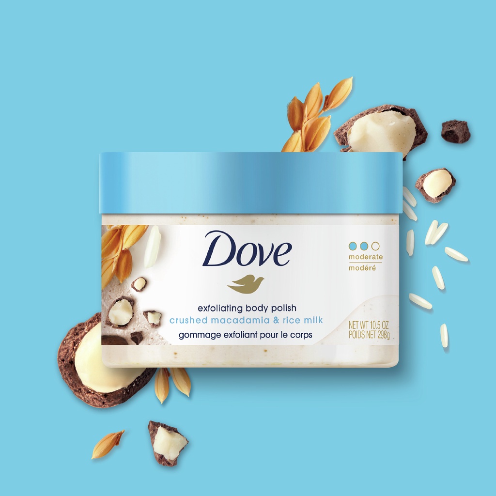 Tẩy da chết body DOVE chăm sóc da dưỡng trắng cấp ẩm toàn thân Hủ 225ml - Hàng chính hãng 100 %