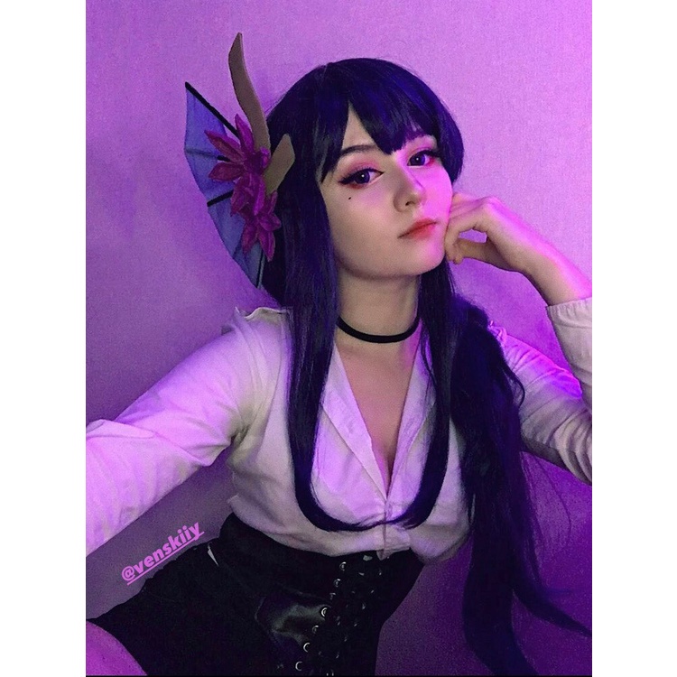 Bộ Tóc Giả Từ Sợi Tổng Hợp Chịu Nhiệt Dùng Hóa Trang Nhân Vật Baal Raiden Shogun