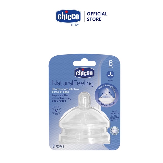 Set Hai núm ty Chicco Natural Feeling chính hãng cho bé