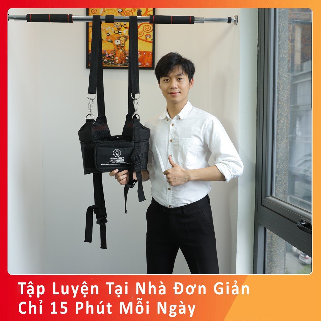 Đai Treo Xà Đơn Kéo Dãn Cột Sống-Giảm Đau Cho Người Thoát Vị Đĩa Đệm – Mẫu Mới Có Khóa Sắt Tháo Rời Được