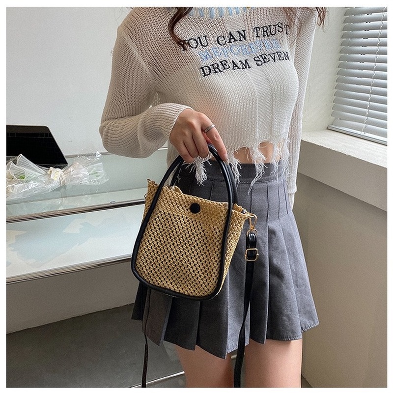 Túi Đeo Chéo Hình Vuông Cỡ Lớn Bằng Rơm Dệt Phong Cách Mới Mùa Hè 2022 NB00116