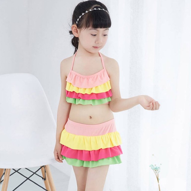 [CUỐI CÙNG] Bikini Bộ Bơi Đồ Bơi Bé Gái 2 Mảnh Rời Bèo Tầng Xinh Xắn Size S-M (3-6 tuổi) - Lucky Girl shop