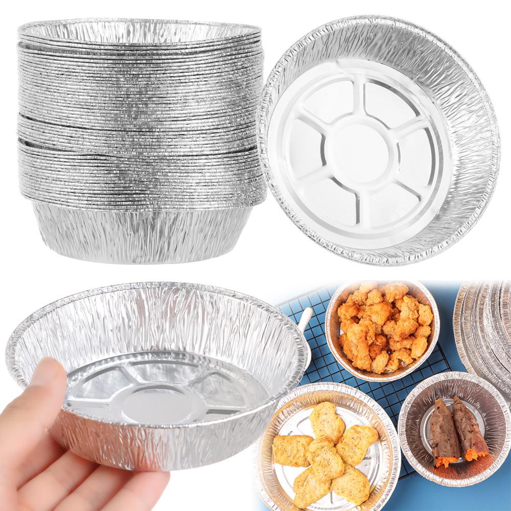 HECCEH Set 50 Tấm Thiếc Lá Nhôm Dùng Một Lần Lót Nồi Chiên Không Dầu