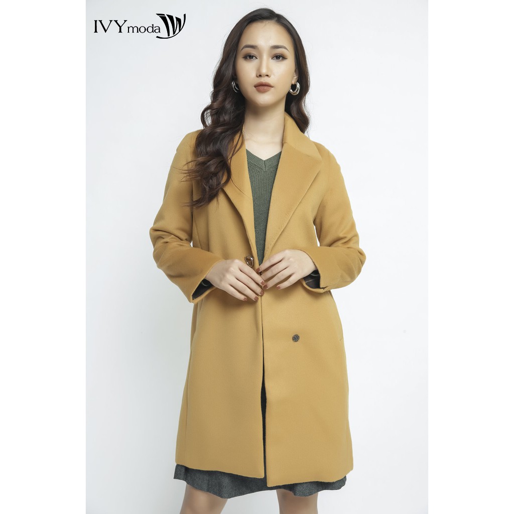 [NHẬP WABRTL5 GIẢM 10% TỐI ĐA 50K ĐH 250K ]Áo khoác dạ nữ dáng dài IVY moda MS 71M2723