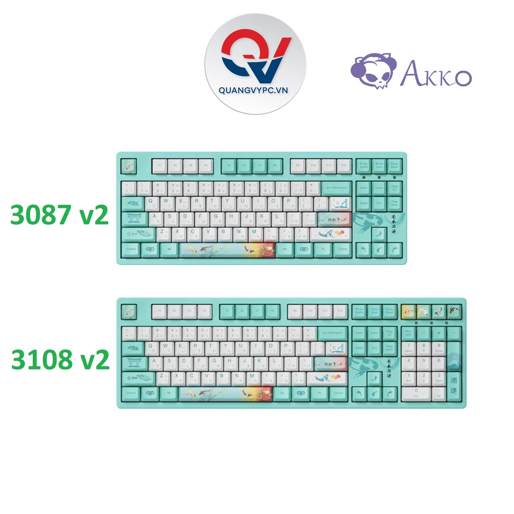 Bàn phím cơ Akko 3087 v2 | 3108 v2 Monet's Pond ( Akko Switch V2) CHÍNH HÃNG