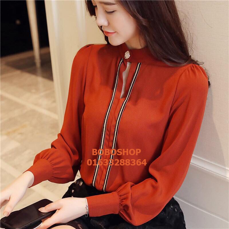 Áo sơ mi công sở ❣️FREESHIP❣️ Áo Phối Sọc Sang Chảnh- Hàng thiết kế chuẩn