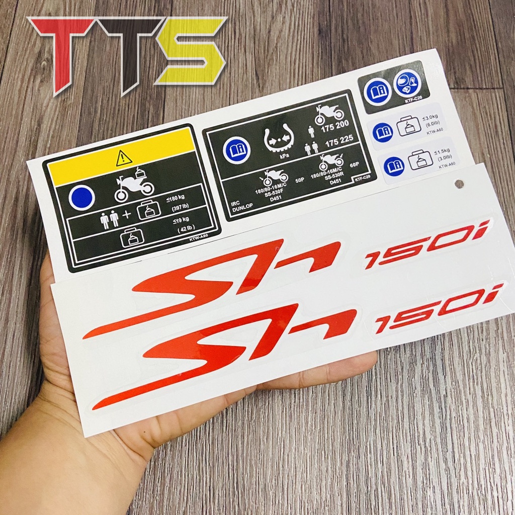 Bộ tem logo SH kèm tem thông số dán trang trí các đời xe Honda SH 2008, 2009, 2010 ( Hàng linh kiện )