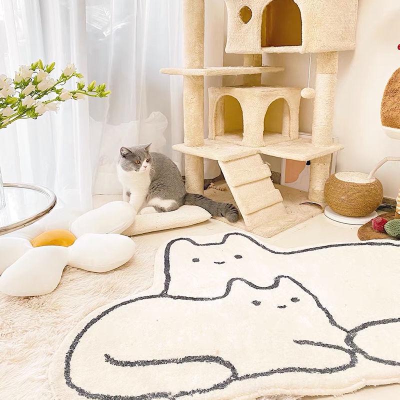 Thảm Trải Sàn chống trượt hình mèo dễ thương giặt được 40*60cm/80*120cm