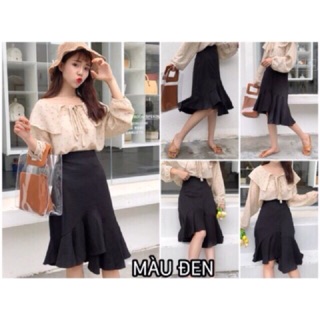 Chân Váy đuôi cá lệch tà dài unisex