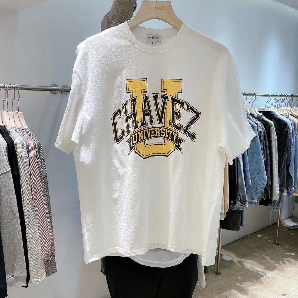 Áo phông nam nữ Hàn Quốc unisex chữ CHAVEZ 133 PAPAA SHOP