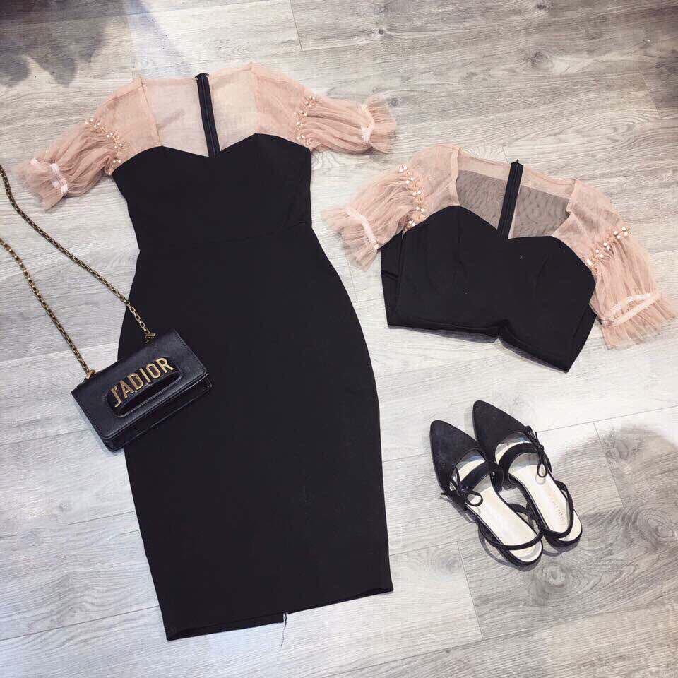 Đầm dự tiệc, đầm body ôm tay lưới siêu xinh | BigBuy360 - bigbuy360.vn