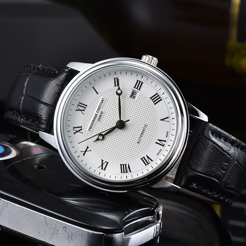 Đồng Hồ Quartz Frederique Hiển Thị Ngày Dây Da Sang Trọng