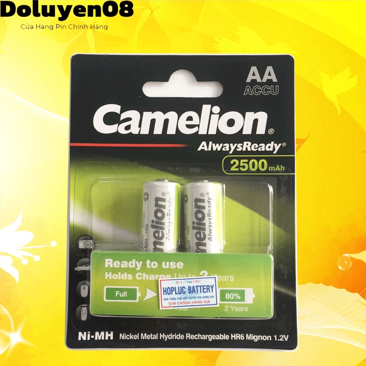 Pin sạc AA 2500mAh 1.2v Camelion NH-AA2500ARBP2 _Vỉ 2viên