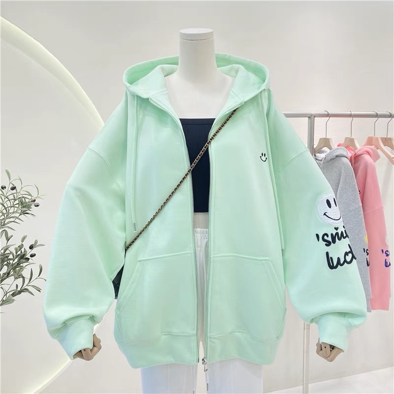 Áo khoác nỉ bông thêu mặt cười M614