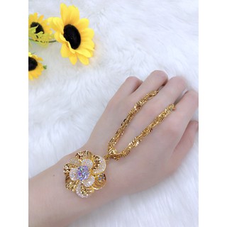 Dây chuyền nữ mặt hoa xoáy mạ vàng 18k