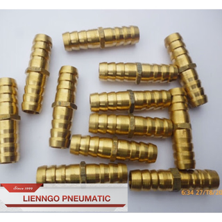 Nối dây nối ống cao su khí nén đồng thau, nối chuột đồng