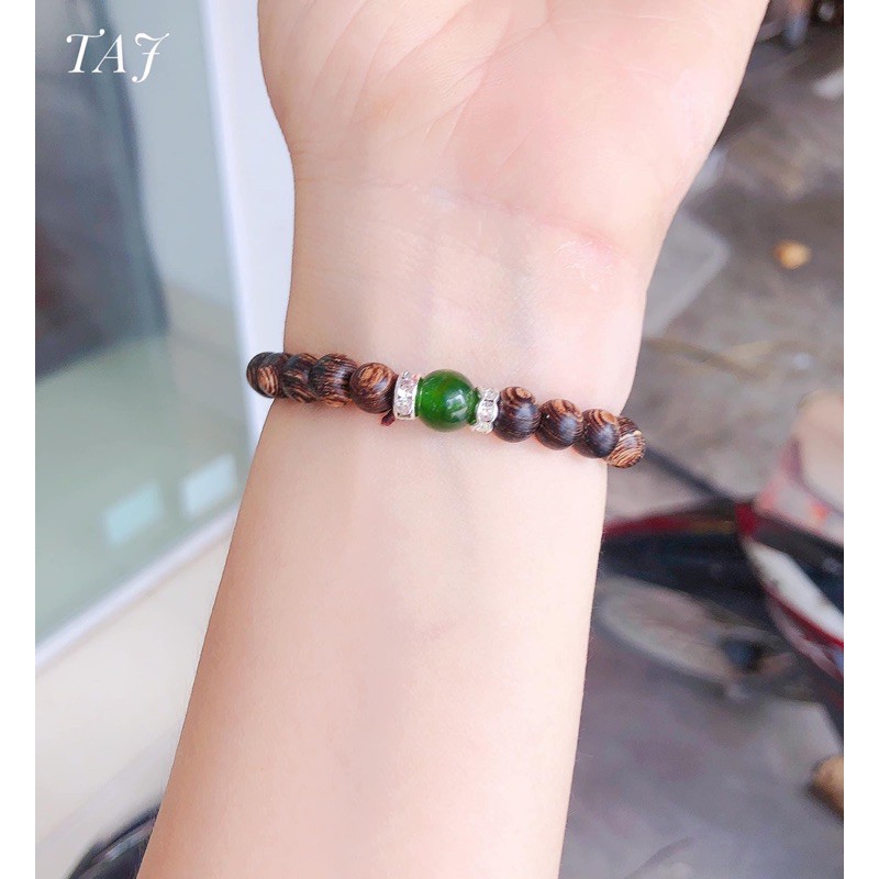 Vòng trầm sánh kết hợp đá phong thuỷ😍FREESHIP 😍đủ màu dad  - HT Jewelry