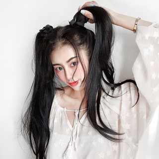 ❁✌Bộ tóc giả buộc đuôi ngựa đôi nữ kiểu jk xoăn dài dễ thương Nhật bó cô gái mềm mại loli