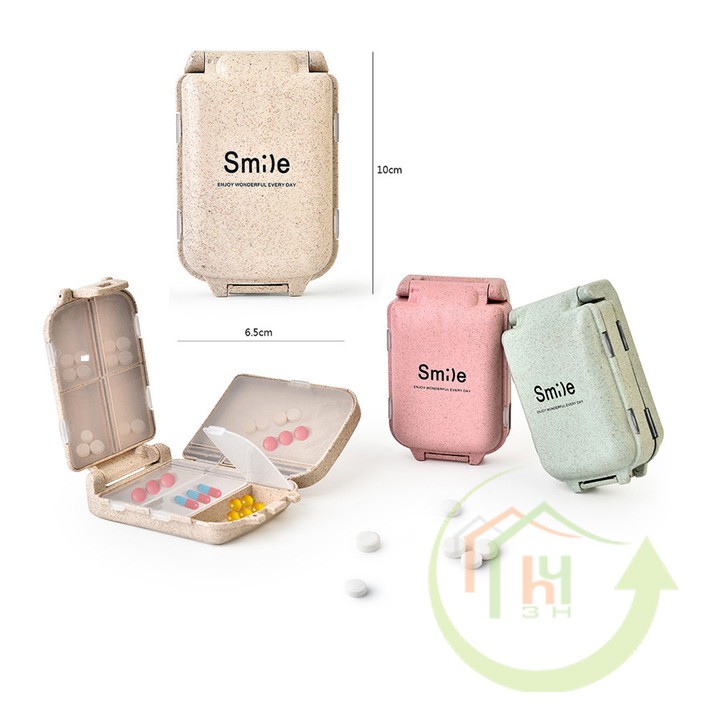 Hộp đựng thuốc mini - smile vuông