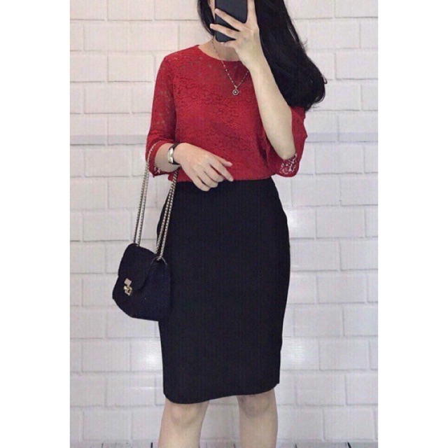 Chân váy bút chì xẻ sau chất umi sang xịn co giãn tốt thời trang Banamo Fashion chân váy bút chì 503 504 | BigBuy360 - bigbuy360.vn