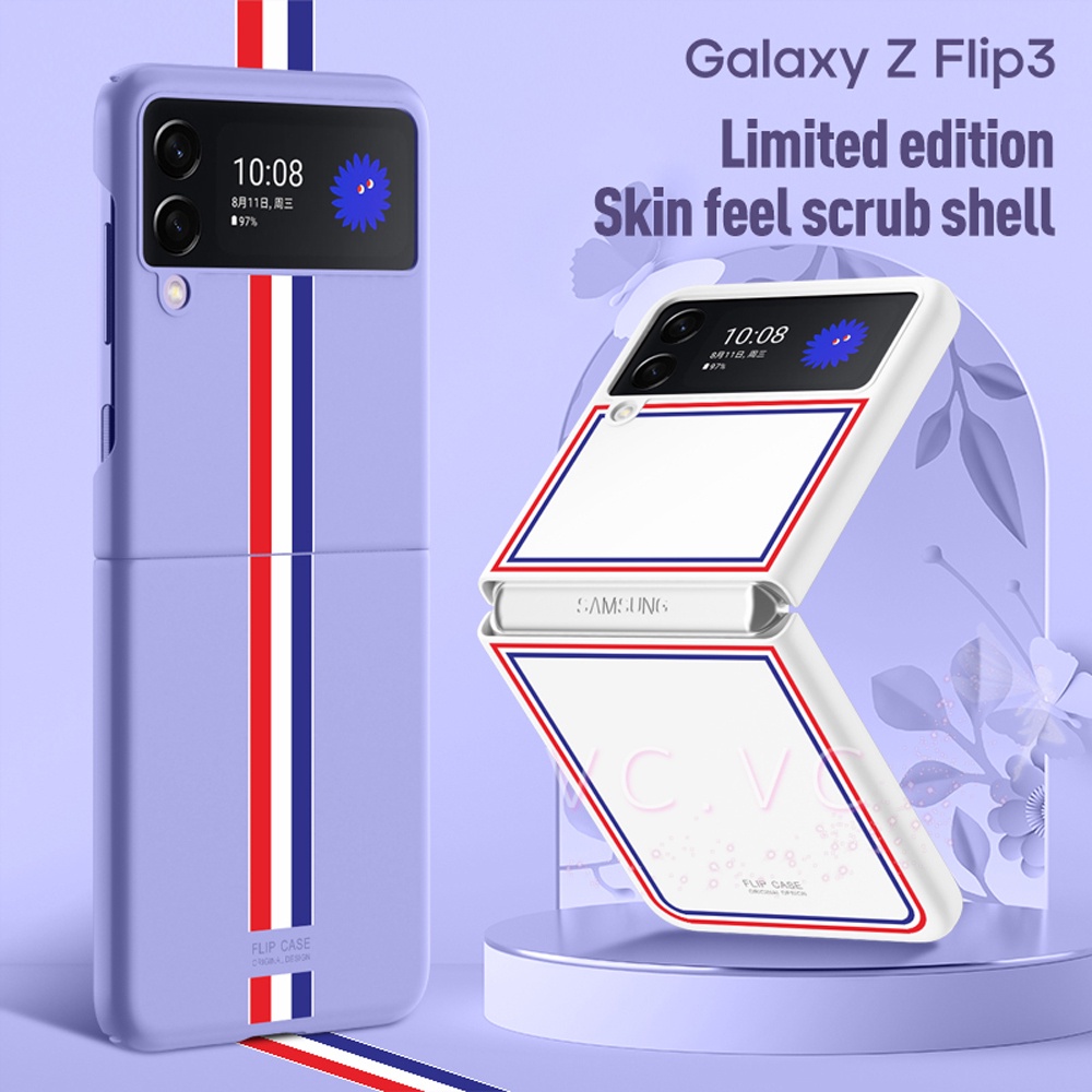 Ốp điện thoại PC cứng chống sốc chạm như da bảo vệ cho Samsung Galaxy Z Flip 3 5G
