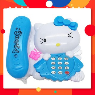 Điện thoại mèo kitty dùng pin có nhạc đèn
