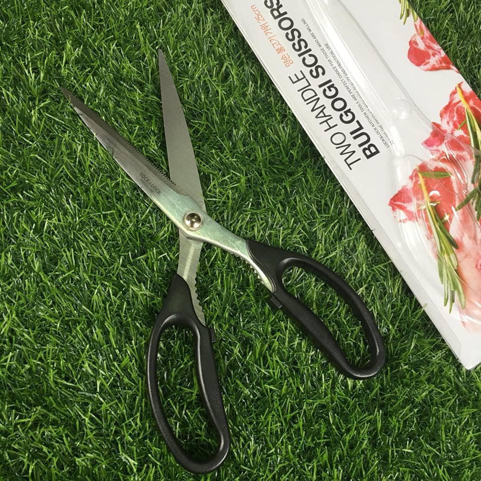 Kéo cắt thịt nướng Lock&Lock Two Handle Bulgogi Scissors F00096 25cm Màu đen