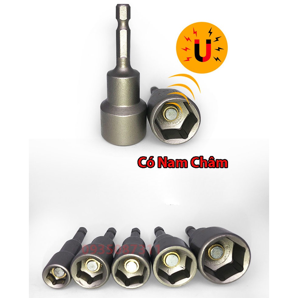 Đầu Chụp Bulong Bắn Vít Lục Giác Có Nam Châm Dài 65mm Các Kích Cỡ 6 - 19mm