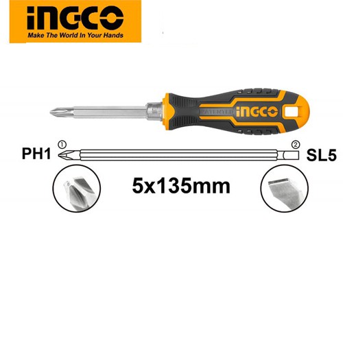 Tua vít 2 đầu 135mm Ingco AKISD0203