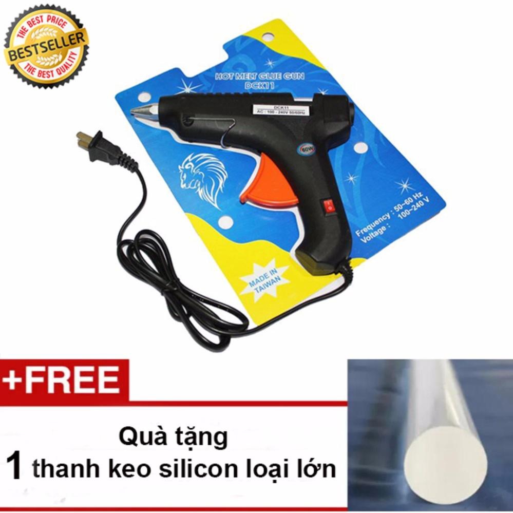 Súng bắn keo silicon lớn 100W màu đen loại tốt + Tặng kèm 1 thanh keo loại lớn - Hàng nhập khẩu