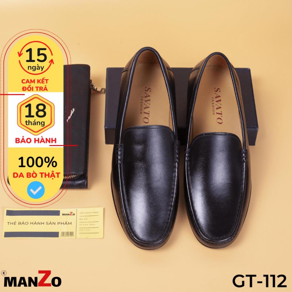 Giày mọi nam cao cấp da bò - Giầy lười nam da bò giá rẻ - Bảo hành 12 tháng tại Manzo store - GT 112 🍁