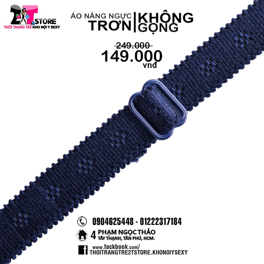 Áo Nâng Ngực Cotton Không Gọng Trơn (Xanh Dương)