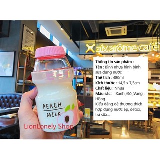 bình nước sữa chua cute hột me