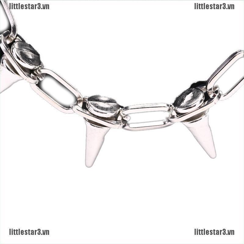 {NUV} New Spike Rivet Punk Collar Necklace Goth Rock Biker Link Chain Choker Jewelry{CC}