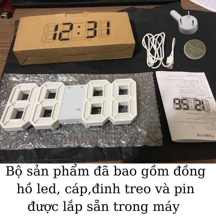 [ Hàng Chính Hãng ] Đồng hồ LED 3D treo tường, để bàn thông minh TN828 Smart Clock