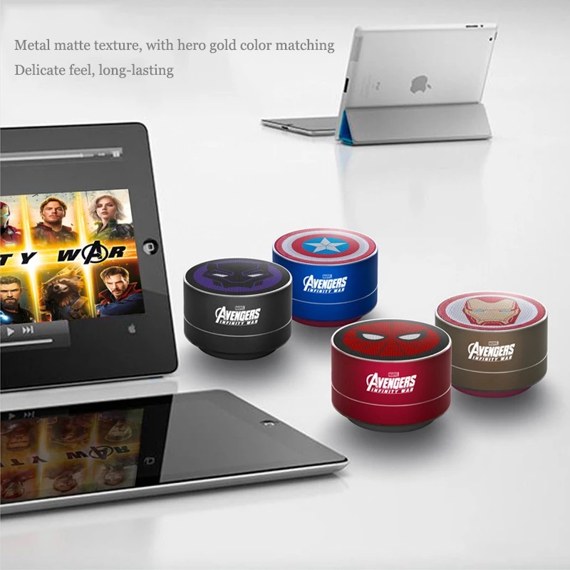 Loa Nghe Nhạc Bluetooth Không Dây Mini Loa Di động Dễ Thương Loa Bluetooth Có Mic Người Nhện Marvel Spiderman Captain America Iron Man