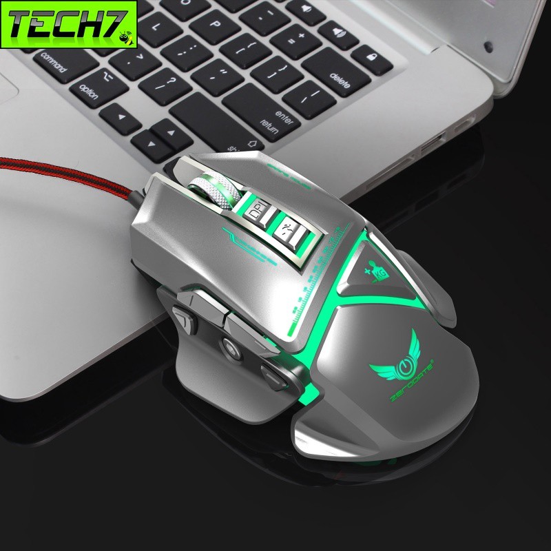 Chuột cơ gaming led RGB 3200DPI - X400GY Gray mechanical Gaming mouse 11 Key