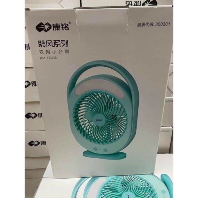 [FreeShip - deal sock] [FreeShip - CHỈ HÔM NAY] QUẠT SẠC TÍCH ĐIỆN CÓ ĐÈN LED KM-F0336 MÀU XANH LỤC BẢO  [FreeShip – HÀN | BigBuy360 - bigbuy360.vn