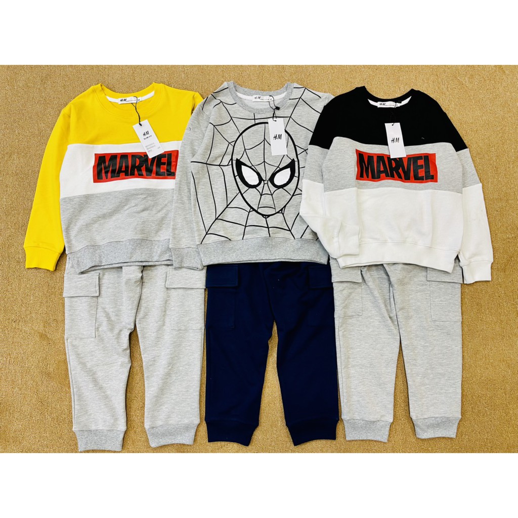 Bộ nỉ da cá Marvel cho bé trai size lớn