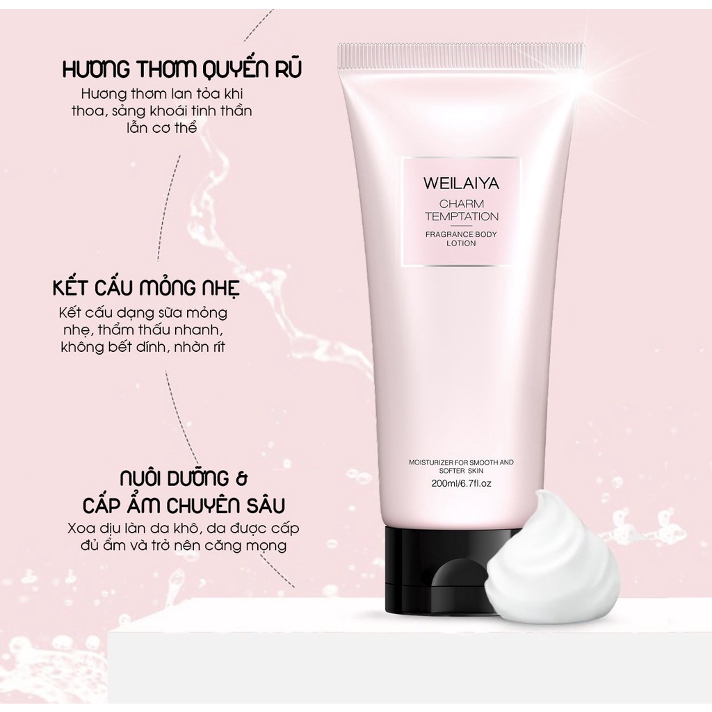 Sữa dưỡng thể nước hoa Body Lotion Weilaiya cấp ẩm 3 tầng hương