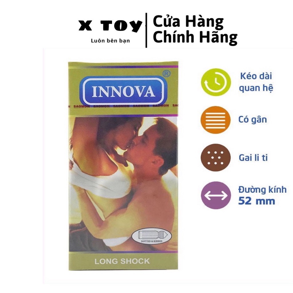 Bao Cao Su Chống Xuất Tinh Sớm Gân Gai Innova - Malaysia - Hộp vàng 12 chiếc