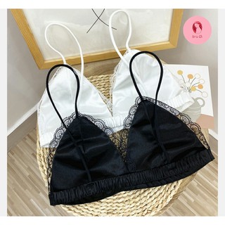Ao bra phi bóng satin ren trơn đệm mỏng