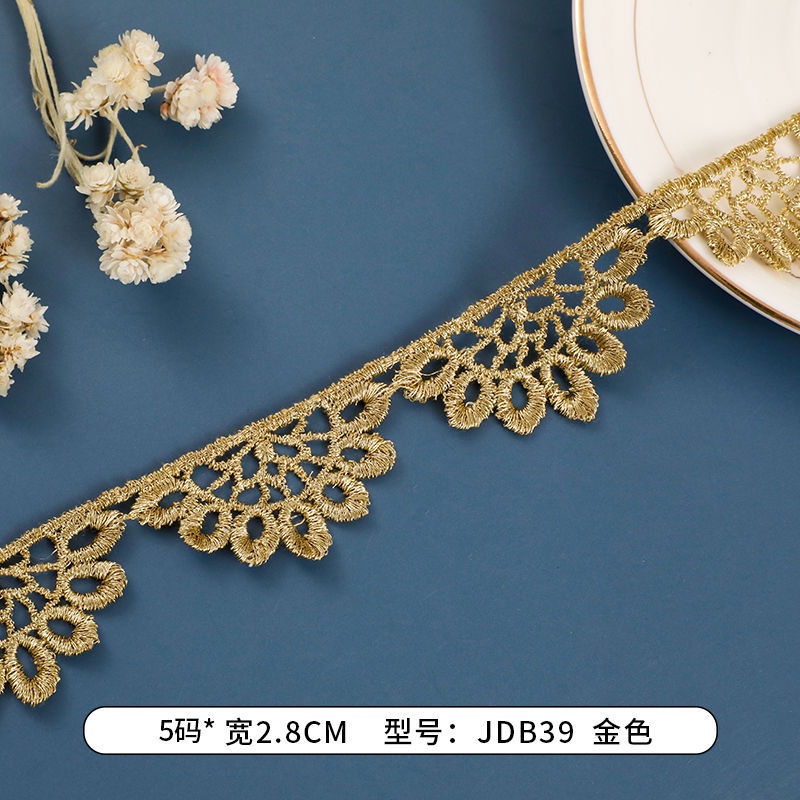 Dây Ren Tua Rua Màu Vàng Dùng Thêu Trang Trí Quần Áo DIY