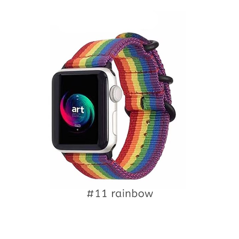 Dây Đeo Đồng Hồ Lykry Cho Apple Watch Series 6/5/4/3/2/1 Nylon Breathable 42mm 44mm 38mm 40mm