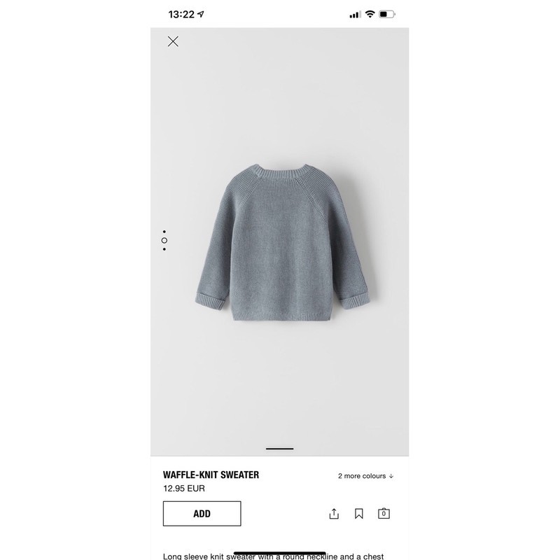 Áo len trơn Zara BT màu xanh ghi
