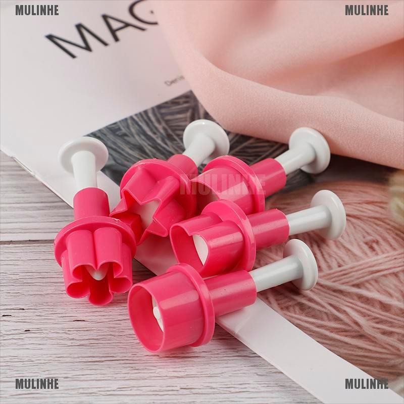 Bộ 5 Khuôn Nhựa Cắt Bánh Quy Hình Ngôi Sao / Trái Tim / Nút Áo / Cúc Áo